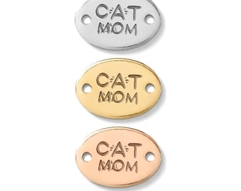 Cat mom connector, gold filled, rose gold filled, sterling silver, permanent bracelet cat mom connector, gold filled connectors, CN01