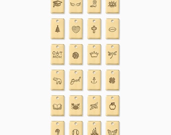 Rectangle charm, 14k gold filled, sterling silver, hand stamped, permanent jewelry charms, bulk gold charm, wholesale pendant, bulk, CH266