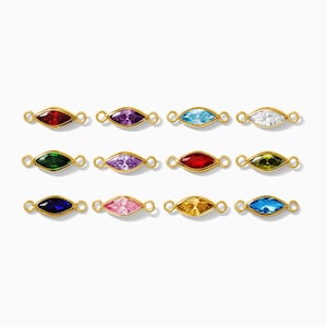 Marquise Birthstone Connector, gold filled, sterling silver, wholesale bulk birthstone connectors, permanent jewelry, CN306