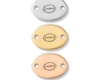 Football connector, gold filled, rose gold filled, sterling silver, permanent bracelet football connector, gold filled connectors, CN01