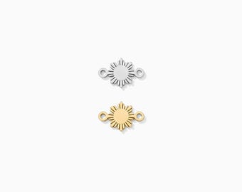 Philippine Sun Connector Charm, 14k gold filled, sterling silver, permanent jewelry supplies, bulk connector, wholesale connector, CN386