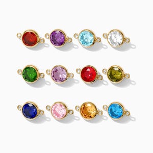6mm gold filled birthstone connector, wholesale birthstone connectors, bulk birthstone connectors, permanent jewelry, CN195