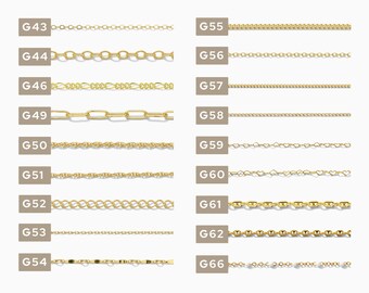 2 inch chain sample, 14k gold filled, G43-G78, CSP200-2