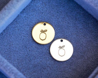 12.7mm lemon pendant, lemon necklace pendant, lemon charm bulk wholesale, lemon disc pendant, CH146