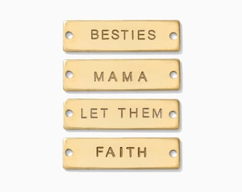 Custom hand stamped bar connector, gold filled, rose gold filled, sterling silver, bulk permanent jewelry connectors, CN89