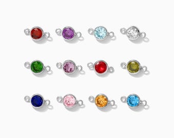4mm Birthstone Connector, 925 sterling silver, 14k gold filled, wholesale birthstone connectors, bulk birthstone connectors, CN04