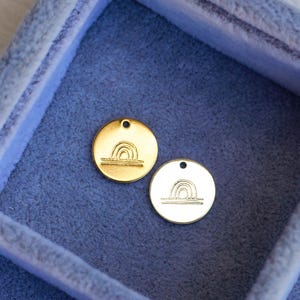 12.7mm rainbow pendant, rainbow necklace pendant, rainbow charm bulk wholesale, rainbow disc pendant, CH147