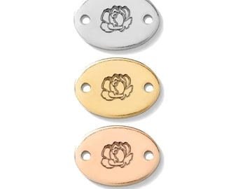 Peony connector, gold filled, rose gold filled, sterling silver, bracelet peony connector, gold filled connectors, CN01