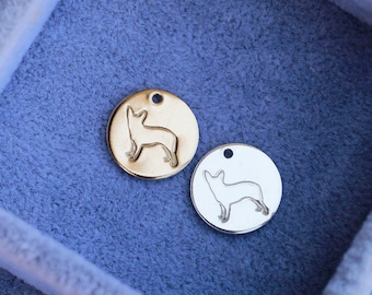 12.7mm australian cattle dog pendant, Australian cattle dog necklace charm, dog charm bulk wholesale, dog disc pendant bulk, CH137