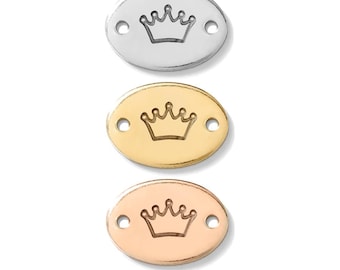 Crown connector, gold filled, rose gold filled, sterling silver, permanent bracelet crown connector, gold filled connectors, CN01
