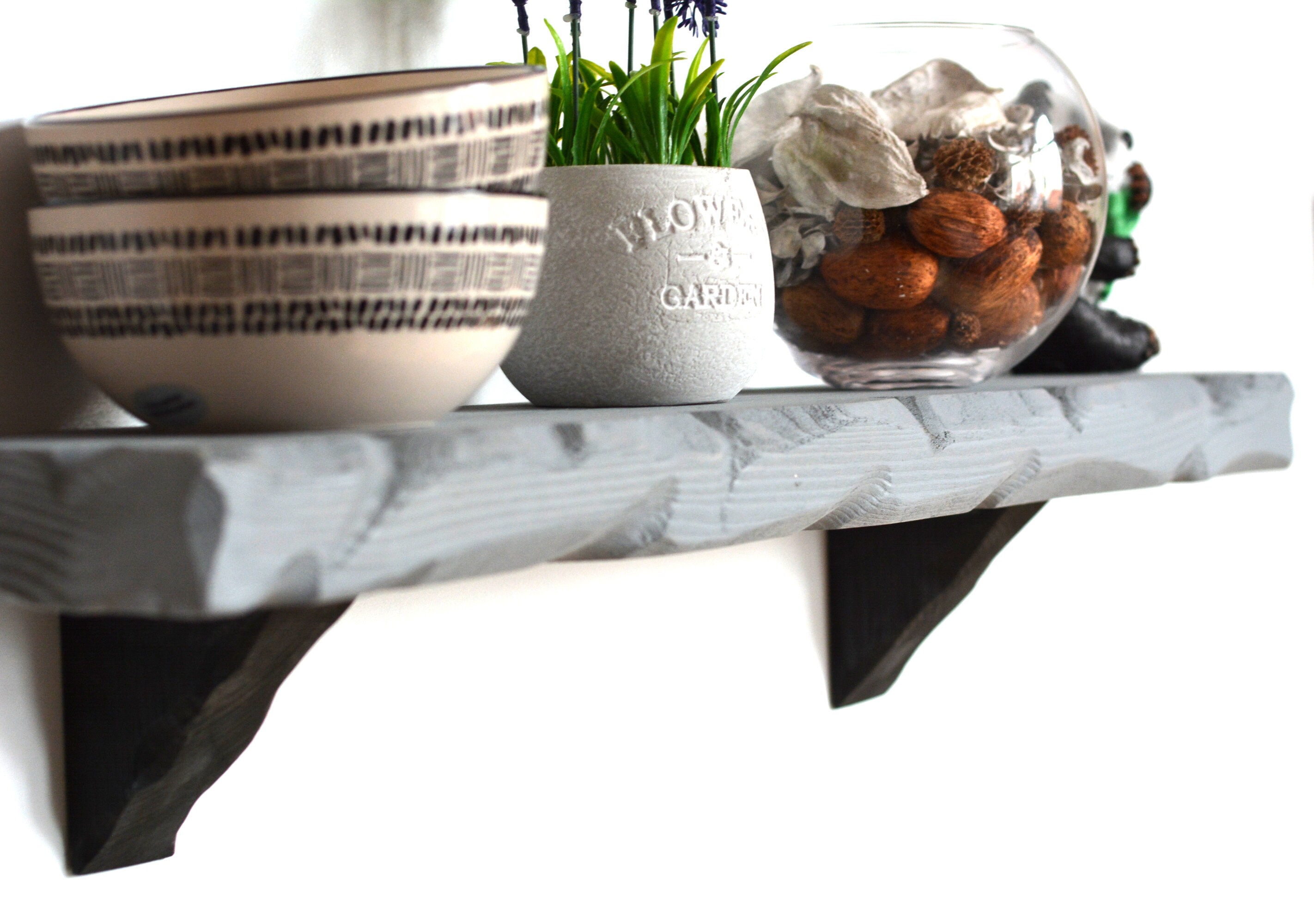 Grey Floating Rustic Shelves/Wall Decor/Home Decor 15cm Deep Etsy