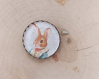 Aimant de broderie ou magnet, original et artisanal, fait main en France, en petite série, inspiration Beatrix Potter, Miss Patricia