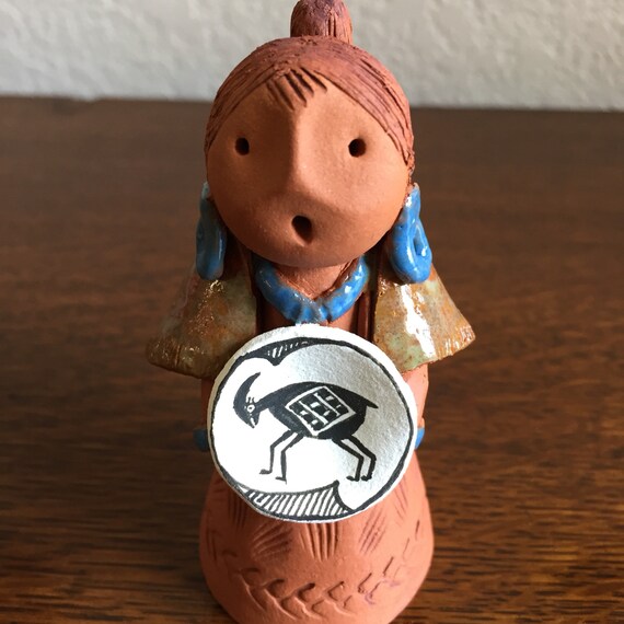 Native American Inspired Navajo Women Holding White Plate Hand Etsy