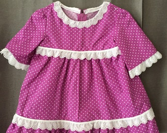 Rose polka dot long sleeve dress.