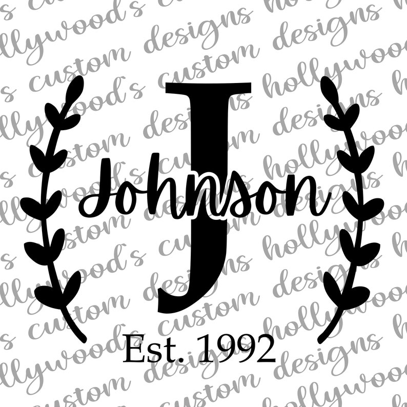 Personalized Name Digital File / Last Name Monogram / SVG / Etsy