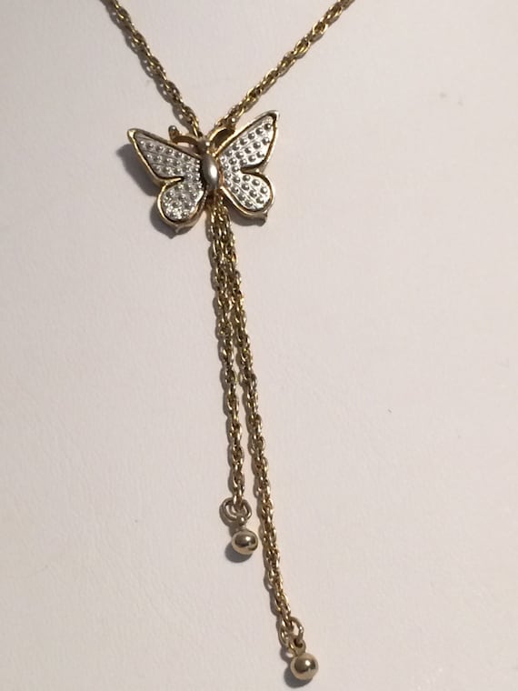 avon butterfly necklace