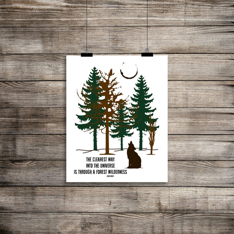 Printable Wilderness Art John Muir Nature Poem Forest Etsy