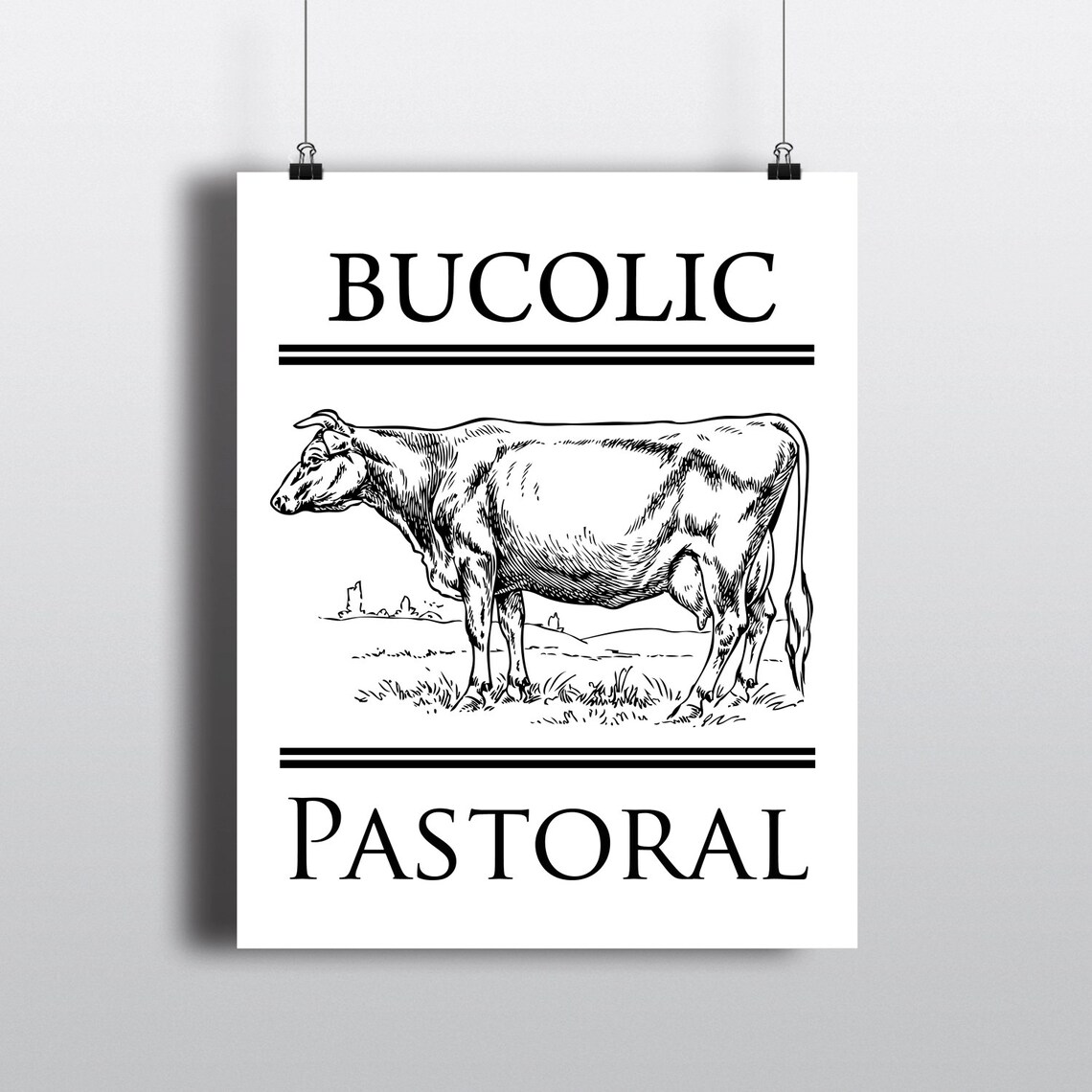 Printable Cow Sign DIY Art Print for Farmhouse Country Home | Etsy
