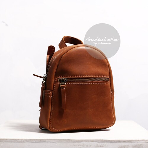 Mini Backpack Purse Leather Backpack Women Small Backpack Etsy