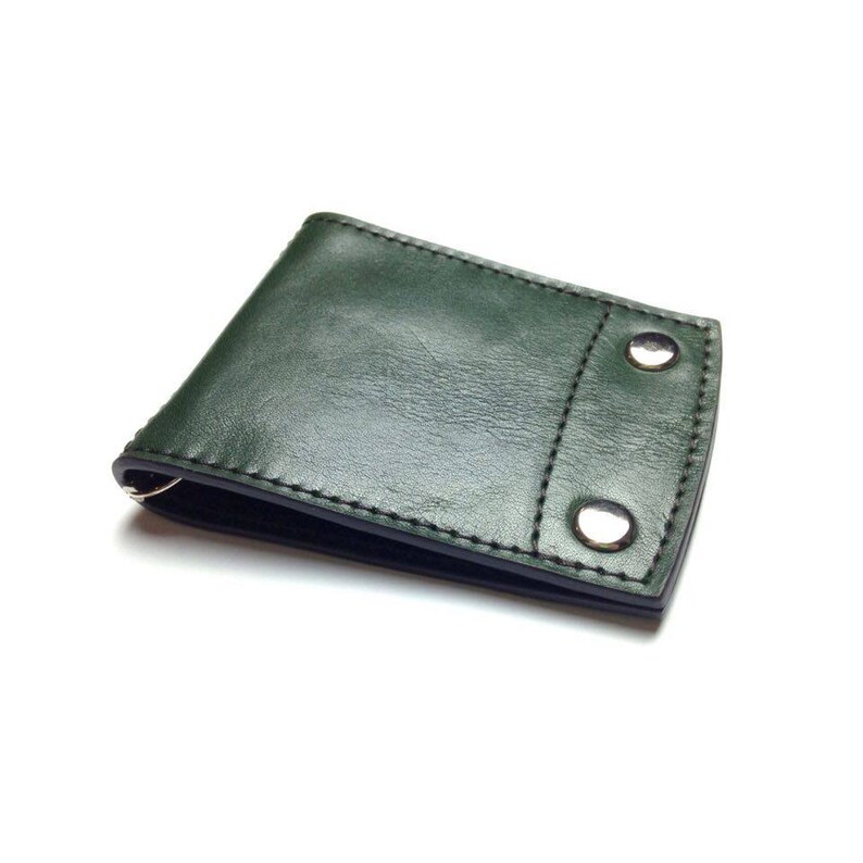 Leather Money Clip Small Leather Wallet Mens Wallet Etsy - image 0