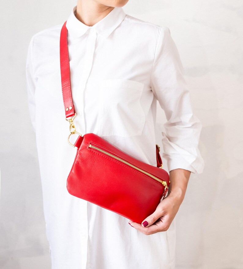 red bum bag womens