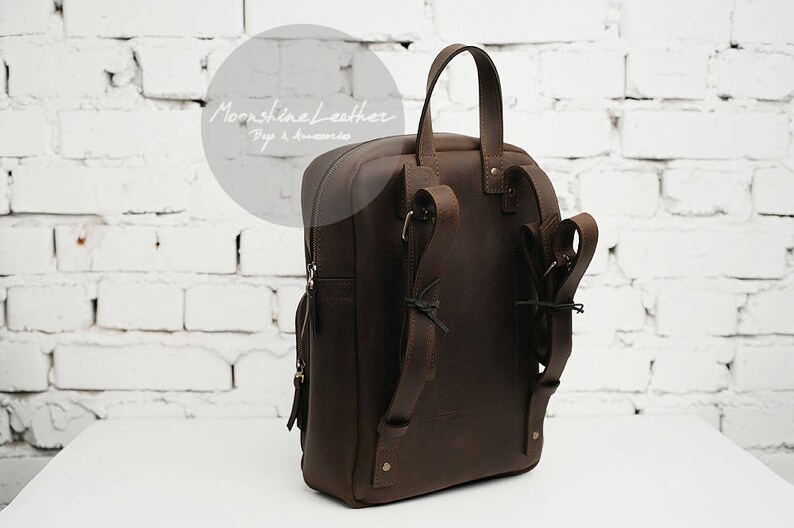 Mens backpack leather backpack backpack purse hipster Etsy