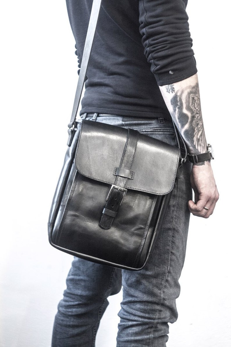 Herren Messenger Bag Leder Crossbody Tasche Herren Etsy.de