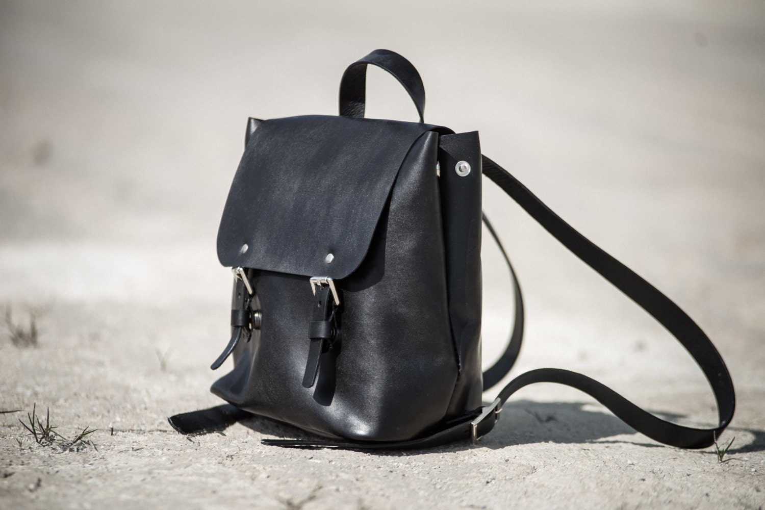 Small leather backpack womens leather backpack leather Etsy