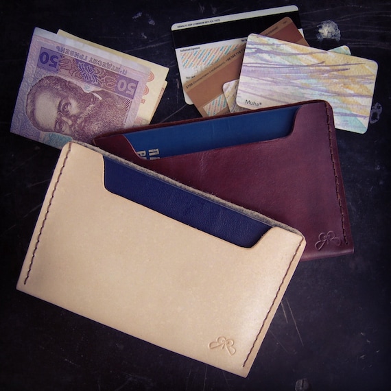Nouveau Minimaliste Hommes Slim Wallet Money Clip-Papier Cuir /& Feutre 5 emplacements