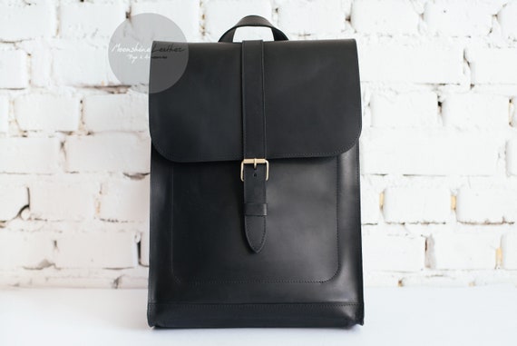 HIPSTER Backpack BLACK Leather Backpack Women Backpack Vintage | Etsy