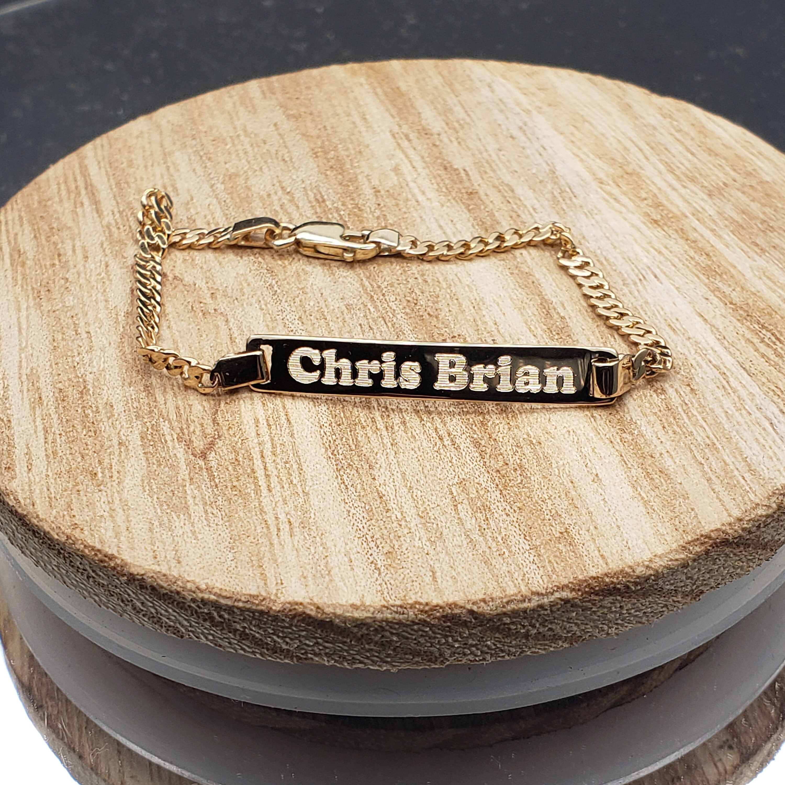 Baby ID Bracelet Solid Gold 14 Kt Free Engraving US Seller Etsy