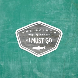 Salmon Are Running Logo Vinyl Sticker image 1