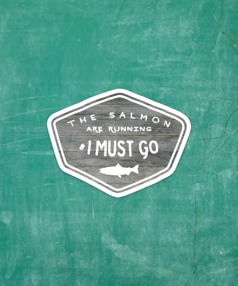 Salmon Are Running Logo Vinyl Sticker image 1