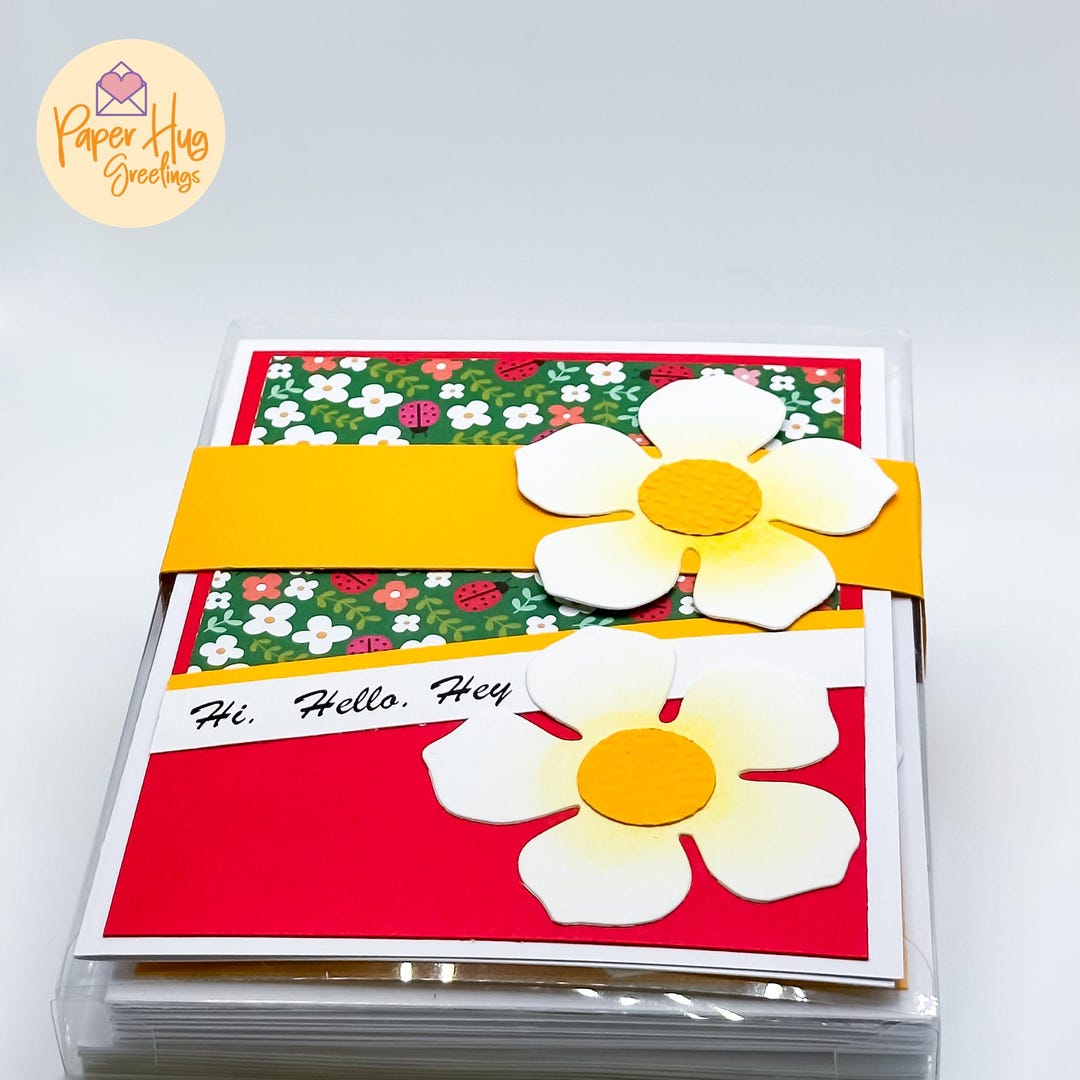 Handmade Floral Greeting Card Set of 8 With Mini Tags - Etsy