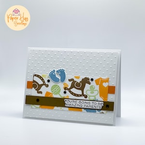 Playful Handmade Baby Shower Card: Welcoming New Arrival with Whimsical Design