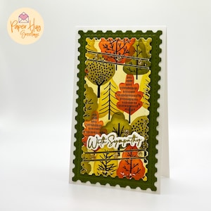 Handmade With Sympathy Card | Fall Trees Design | Elegant Sympathy Greeting for Comfort and Support | Sympathy Condolence Handmade Tree Card