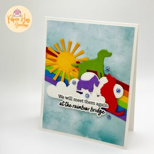 Rainbow Bridge Dog Sympathy Handmade Greeting Card, Dog Loss Card, pet sympathy card, Pet Card, Rainbow Bridge Dog Card, Dog Card, Pet Card