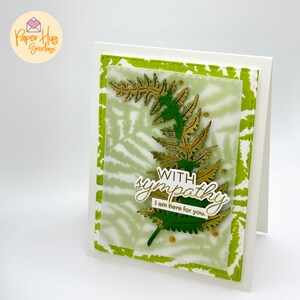Handmade Fern Sympathy Greeting Card - Masculine Design - 'I Am Here For You' Message