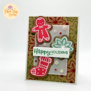 Festive Holiday Greeting Card: Gingerbread, Stocking & Snowflake Cookies | Handmade Christmas Whimsy