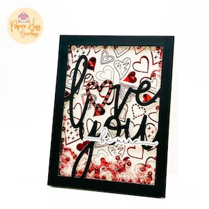 Romantic Handmade Valentine&#39;s Day Shaker Card - Love You Be Mine Greeting for Couples