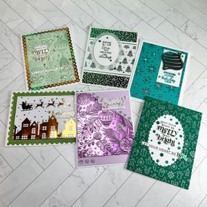 Set of 6 Handmade Christmas Cards, Handmade Holiday Greeting Card Set of 6, Variety Pack of Handmade Christmas Cards, Merry Christmas Cards