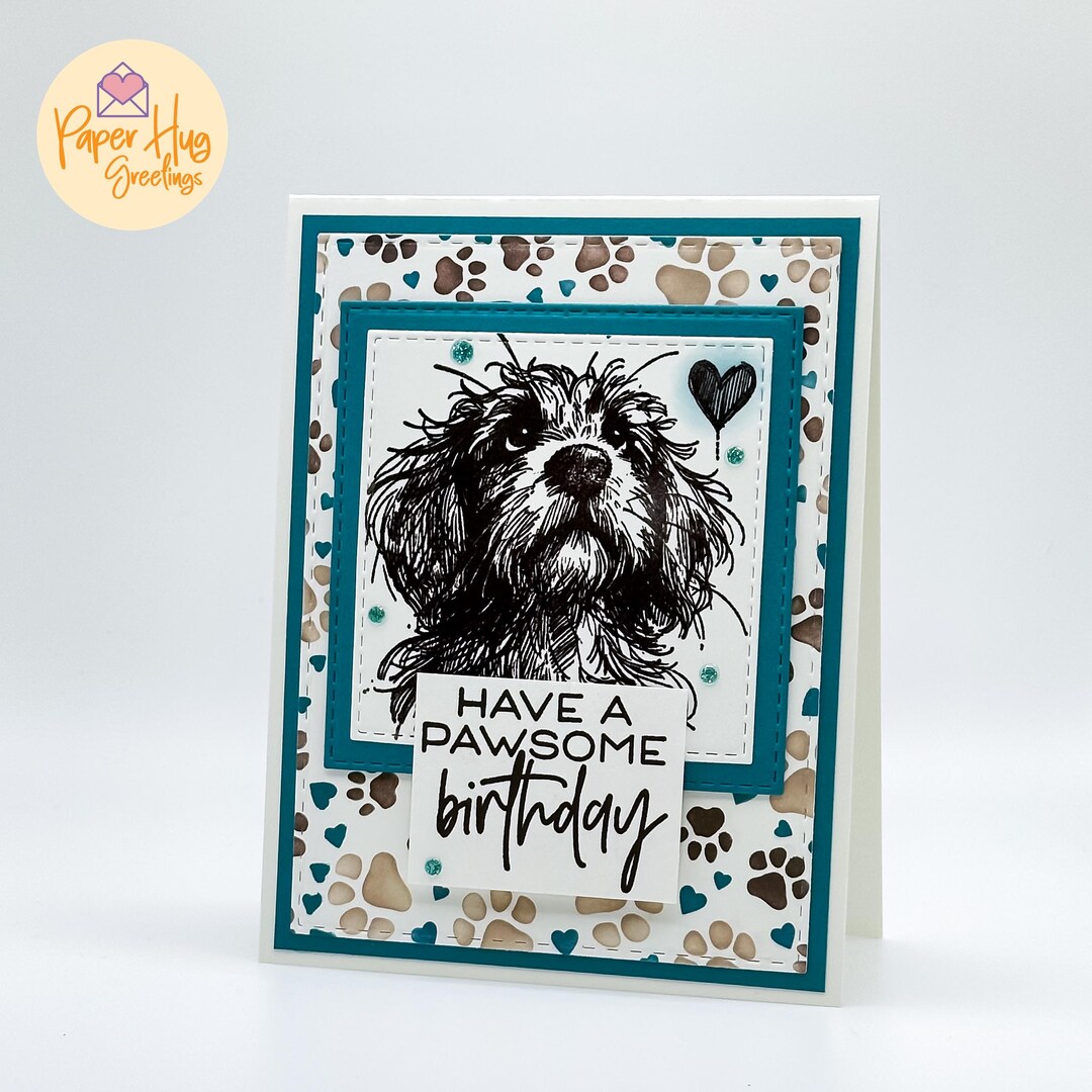 Happy Birthday Dog Greeting Card | Handmade Dog Lover Card | Pawsome ...