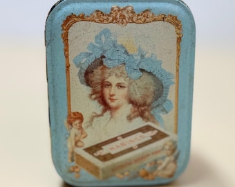 Vintage Nabisco National Biscuit Company Tin Blue Cherub Bristolware Small Box