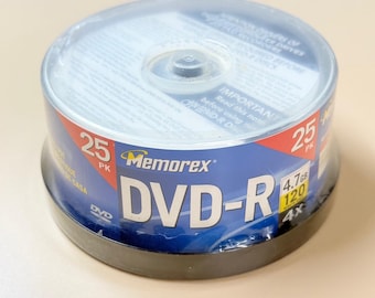 Memorex DVD-R 4.7GB 4x Recordable Media 25 Pack Spindle Sealed 32025552
