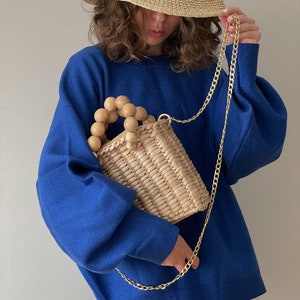 Messenger Bag, Cross Body Bag, Straw Bag