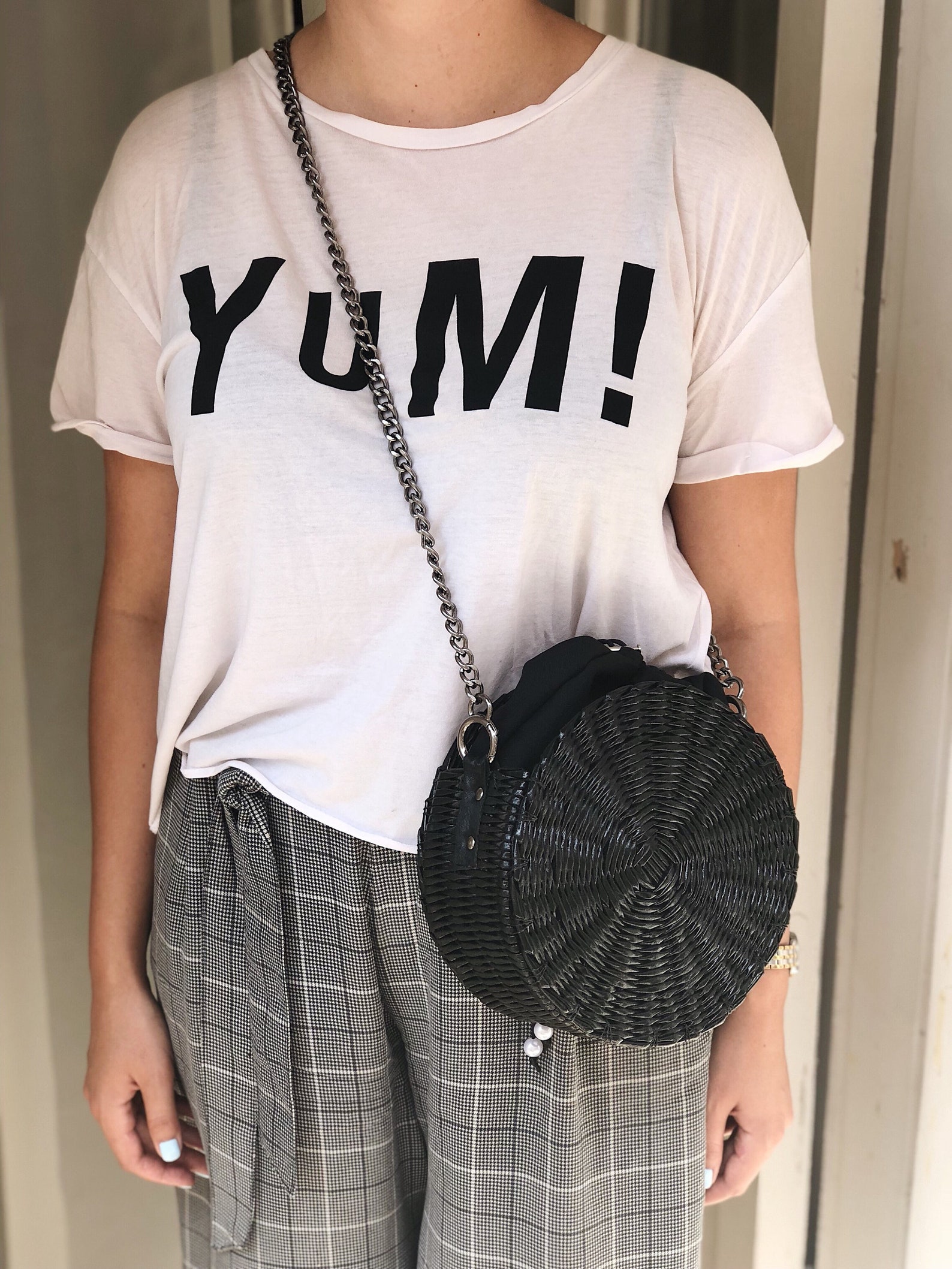 Round Straw Crossbody Bag Circle Wicker Bag Straw Bag Straw Etsy