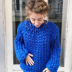 Chunky Knit Sweater, Chunky Knit Sweater, Womens Chunky Knit Sweater, Big Knit Pullover, Hand Knitted Sweater, Christmas Gift for Her