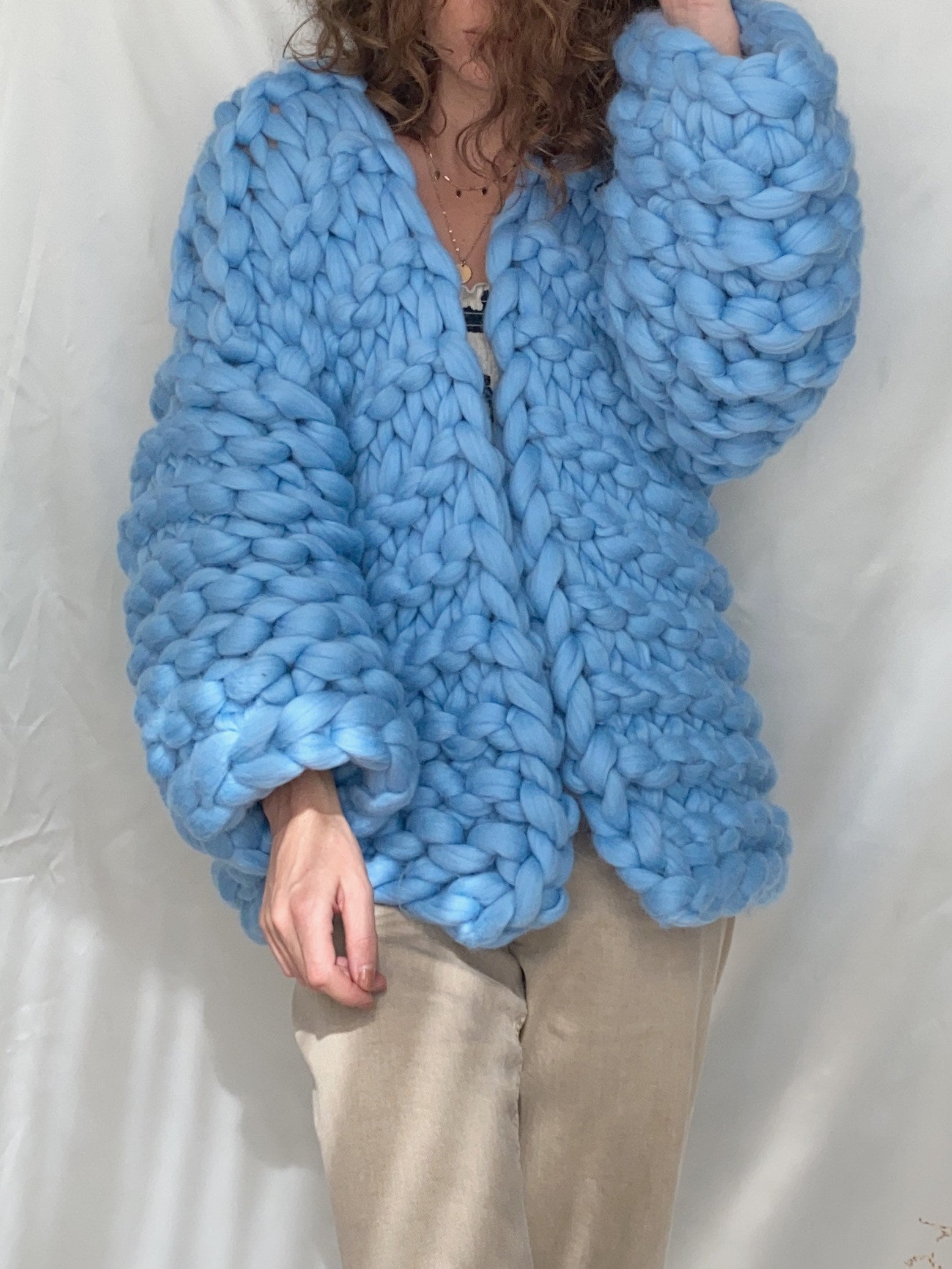 Arm knit cardigan deals