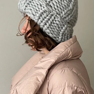 Womens Chunky Knit Beanie Wool Hat image 2