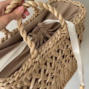 Large Woven Beach Bag, Woven Shopper Bag image 4